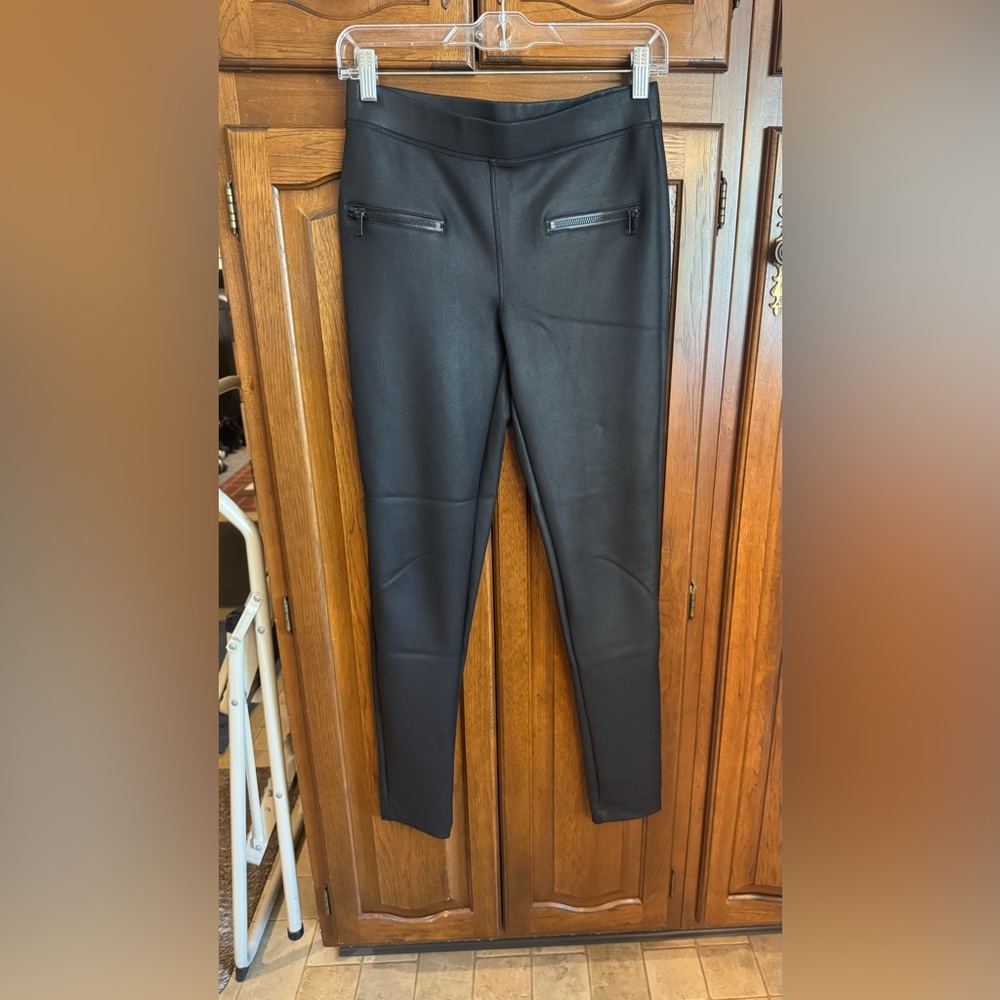 Express Black Faux Leather Leggings, Size S